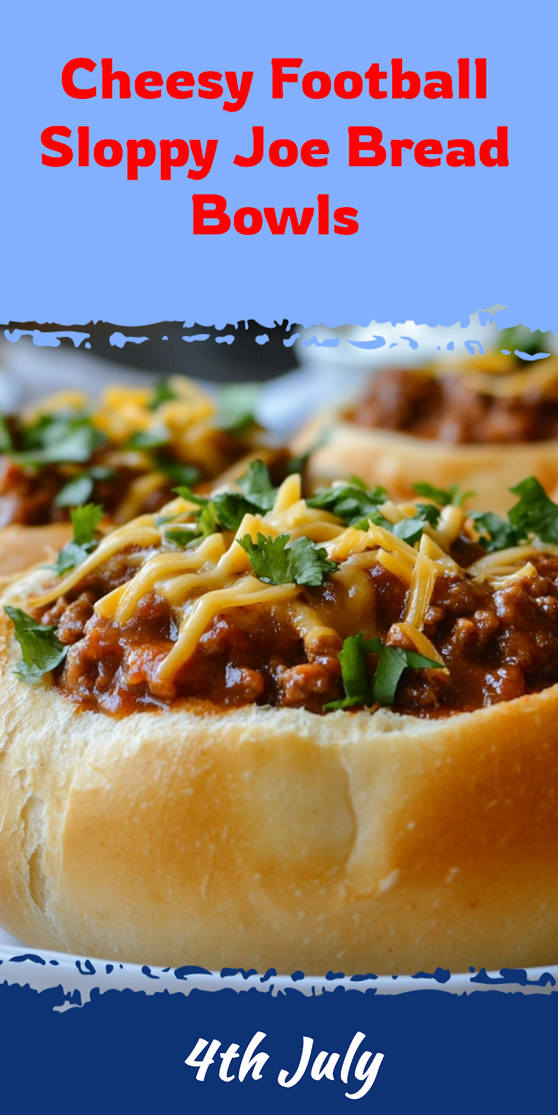 Football Sloppy Joe Bread Bowls