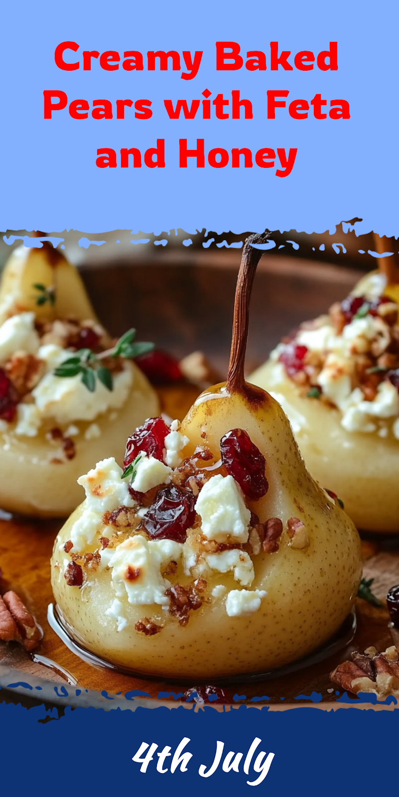 Baked Pears with Feta and Honey