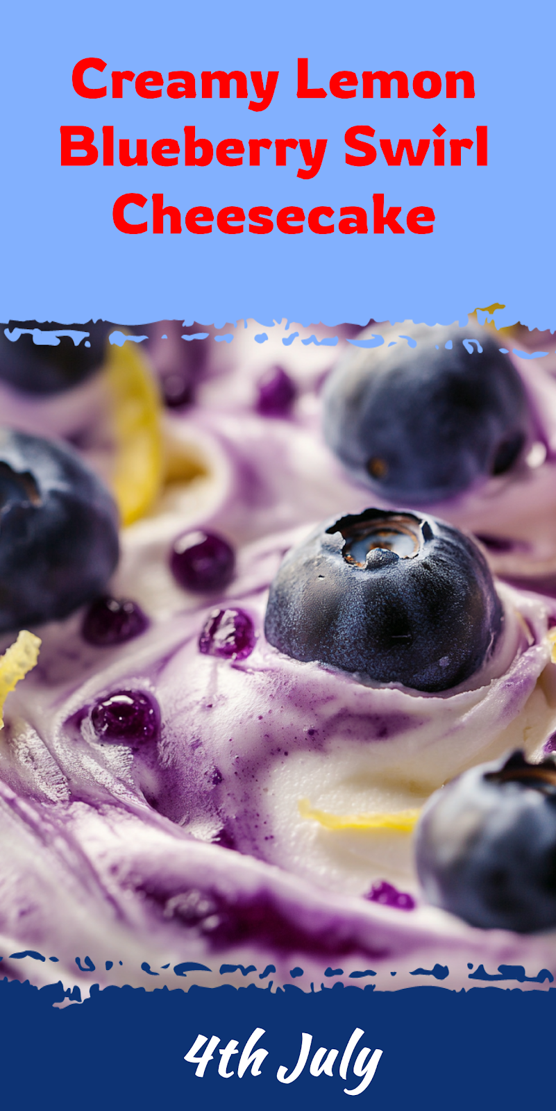 Lemon Blueberry Swirl Cheesecake