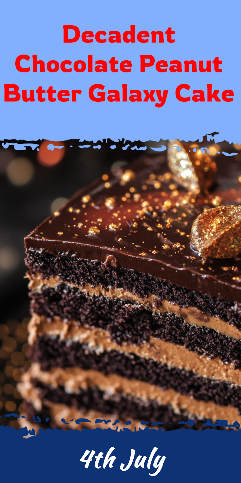 Chocolate Peanut Butter Galaxy Cake