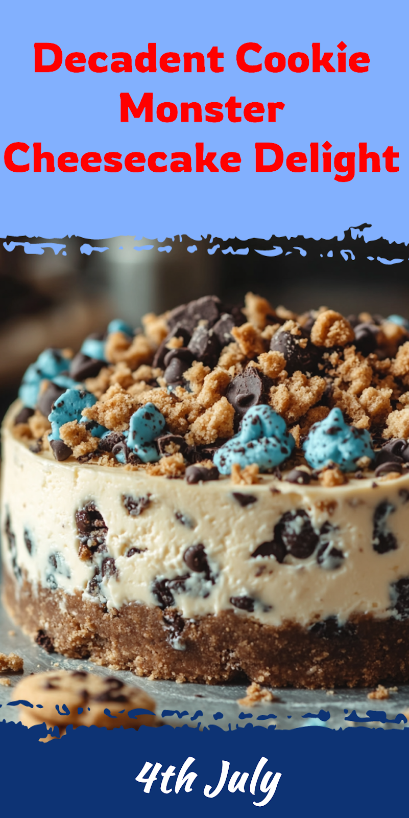 Cookie Monster Cheesecake
