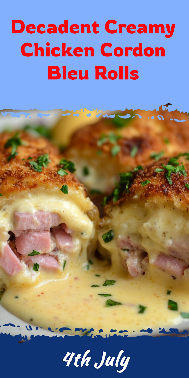 Creamy Chicken Cordon Bleu Rolls