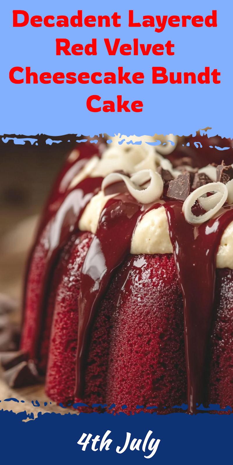 Layered Red Velvet Cheesecake Bundt Cake