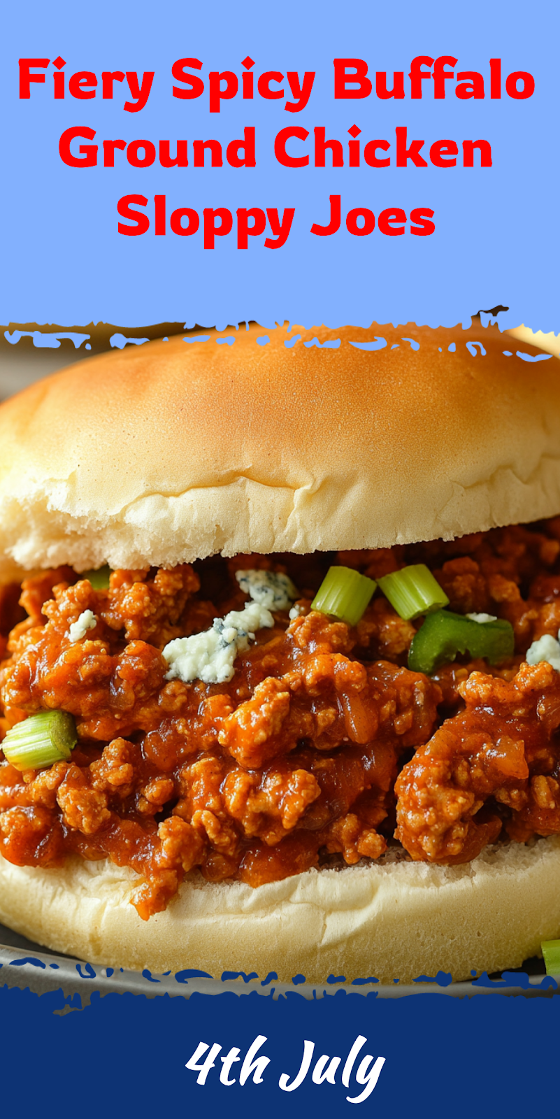 Spicy Buffalo Ground Chicken Sloppy Joes