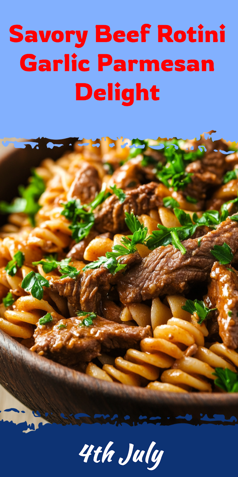 Beef Rotini Garlic Parmesan Dish