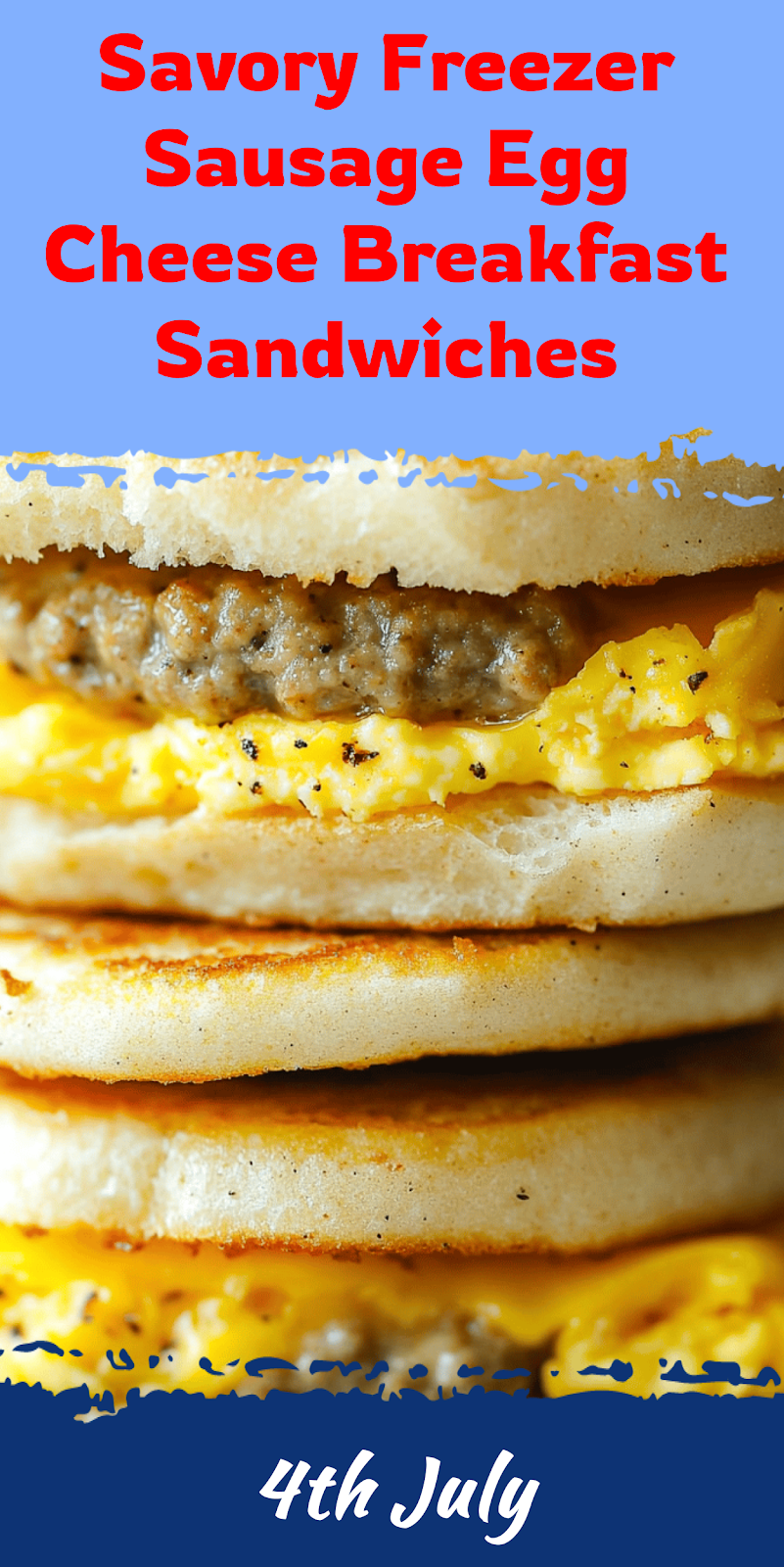 Freezer Sausage Egg Cheese Breakfast Sandwiches