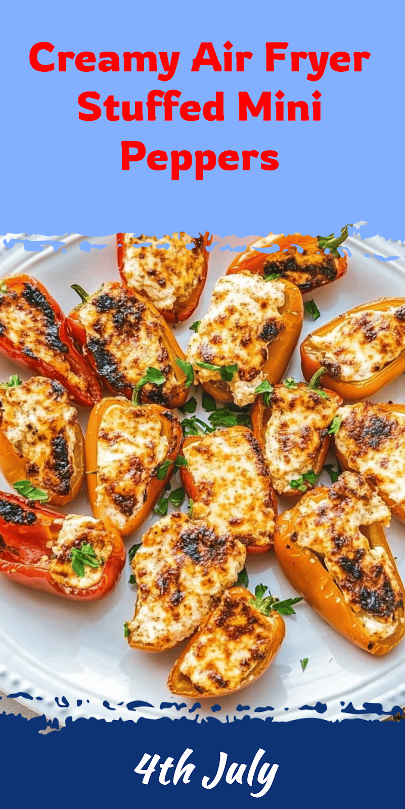 Air Fryer Cream Cheese Stuffed Mini Peppers