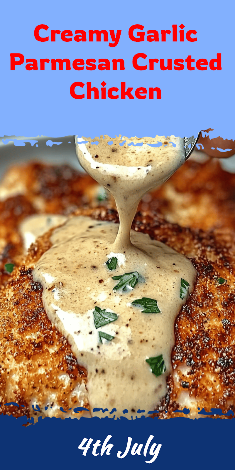 Parmesan Crusted Chicken with Creamy Garlic Sauce