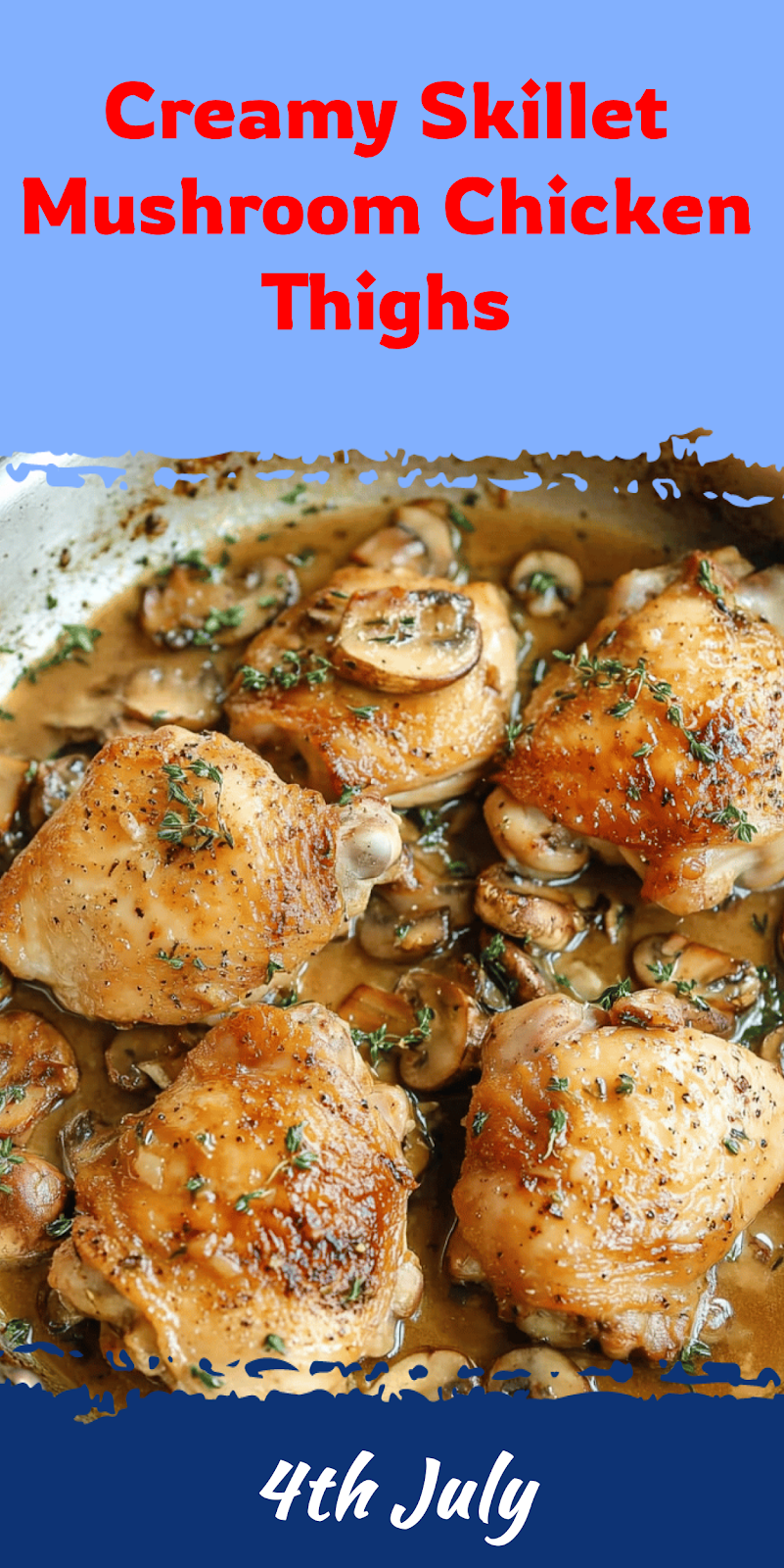 Skillet Mushroom Chicken Thighs Recipe