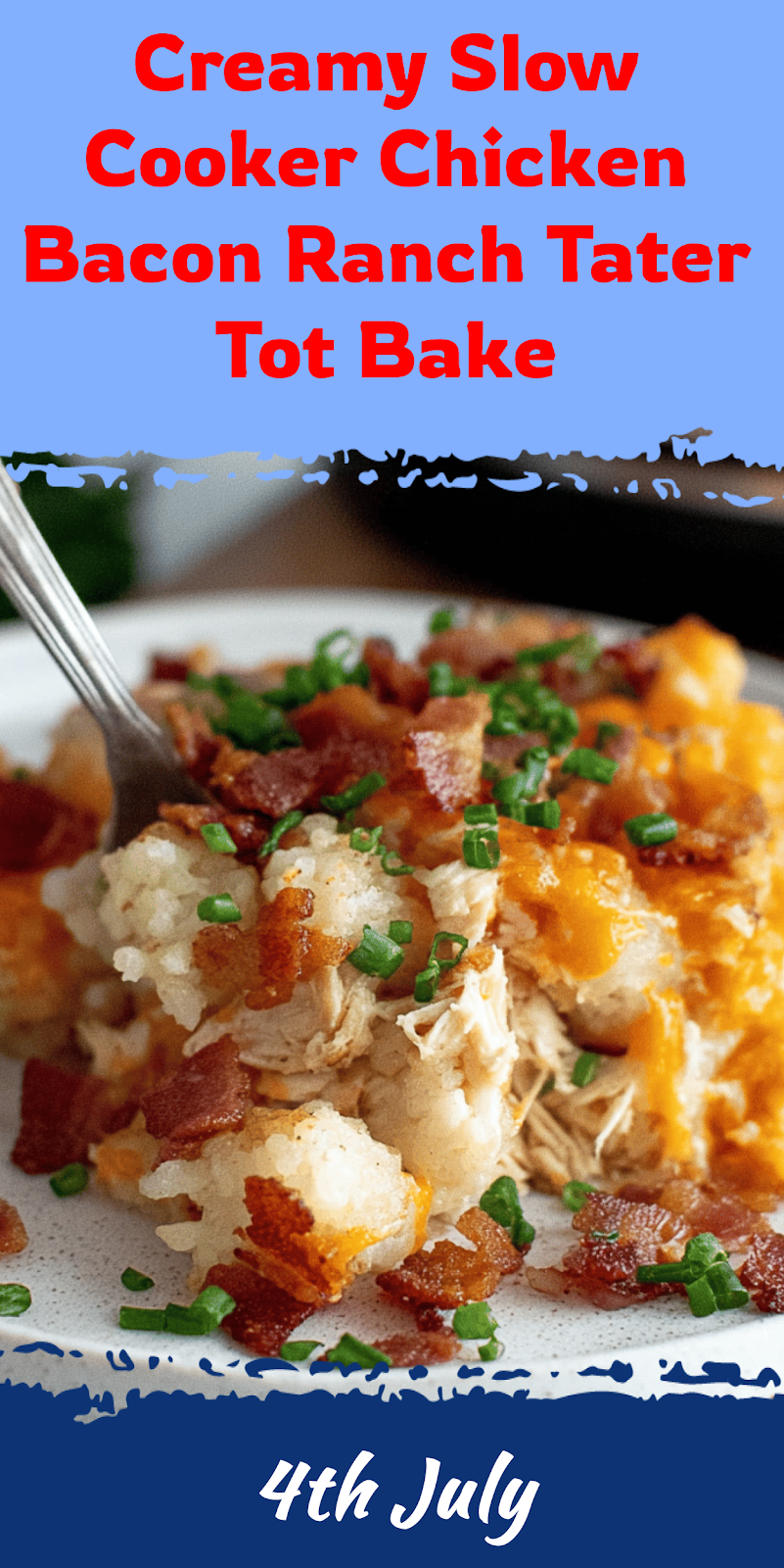 Slow Cooker Chicken Bacon Ranch Tater Tot Bake