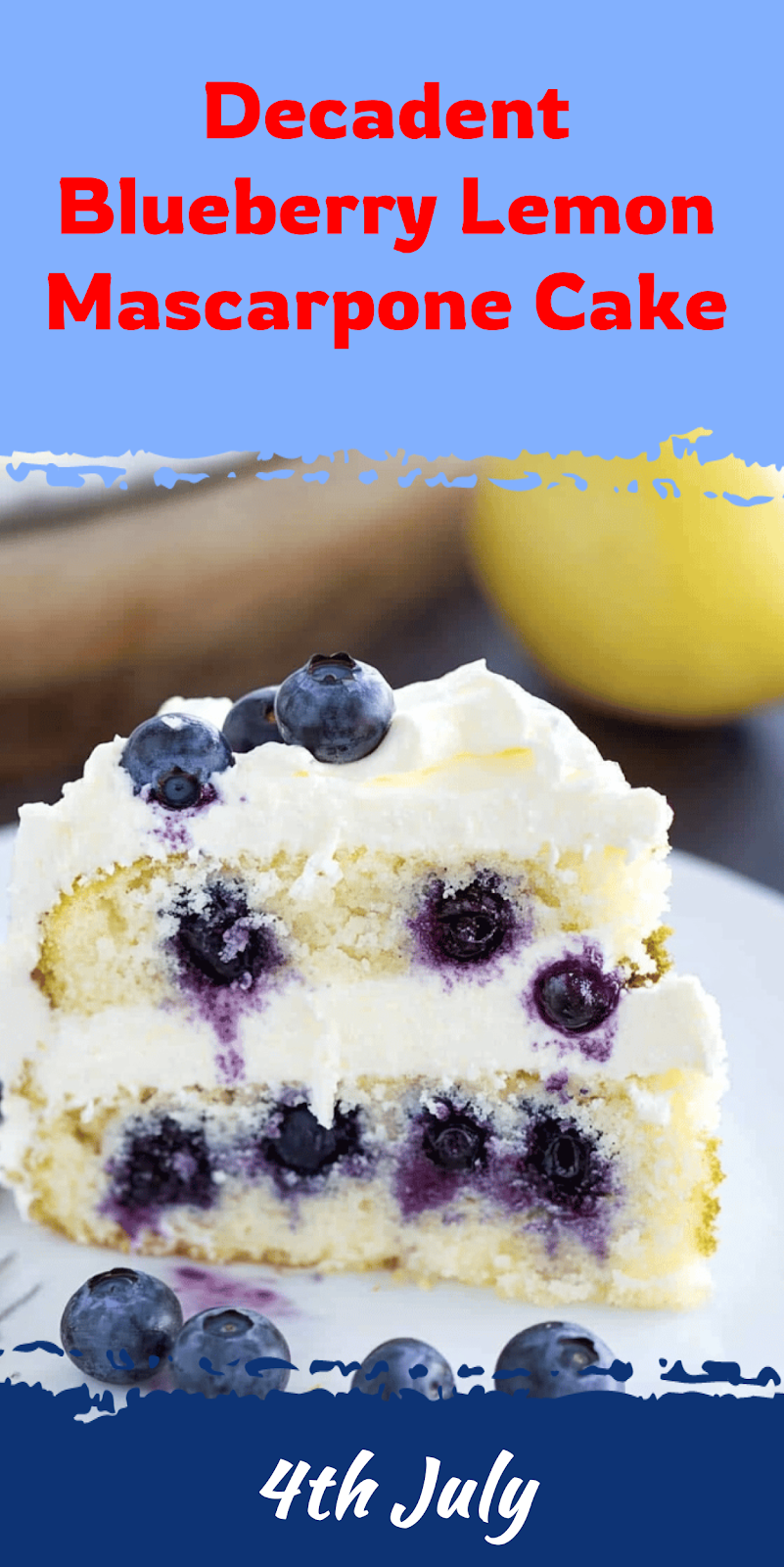 Blueberry Lemon Mascarpone Cake Recipe