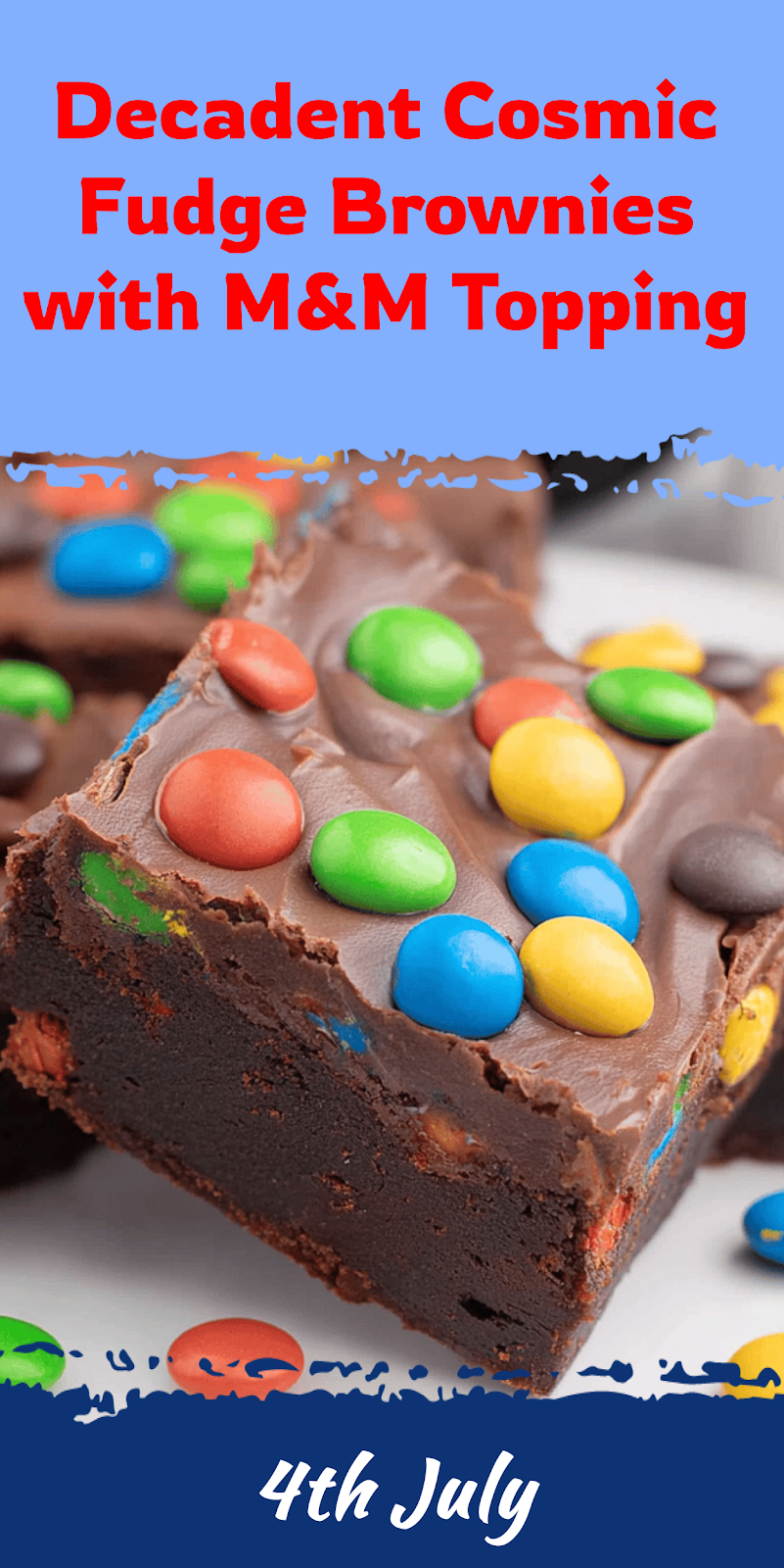 Cosmic Fudge Brownies with M&M Topping