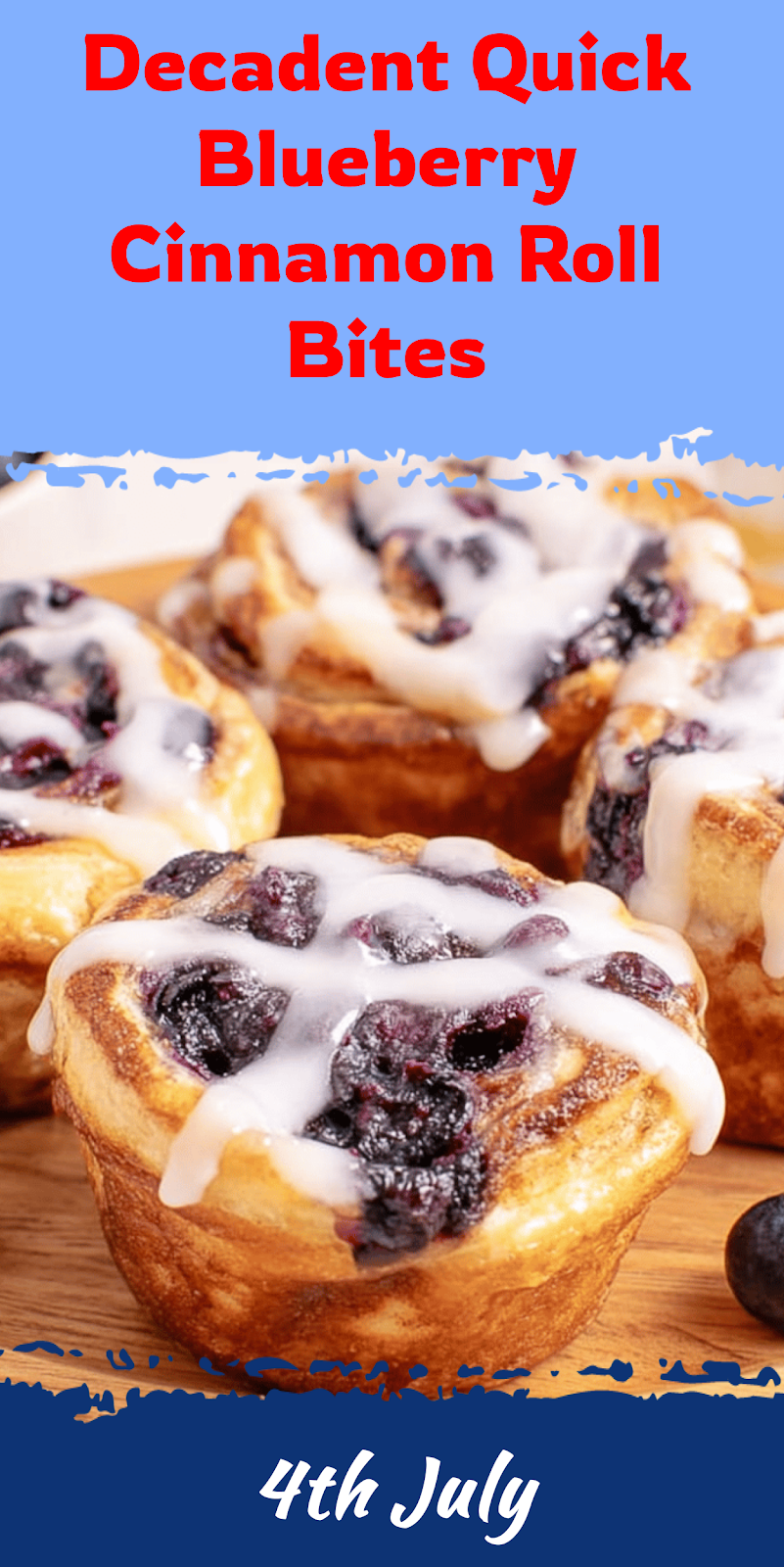 Quick Blueberry Cinnamon Roll Bites