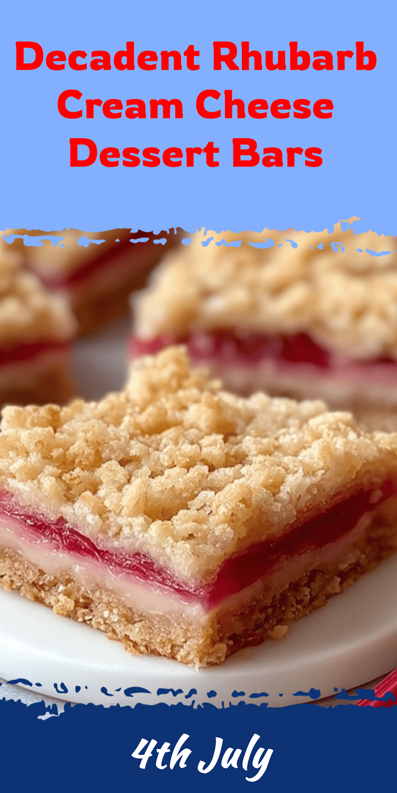 Rhubarb Cream Cheese Dessert Bars