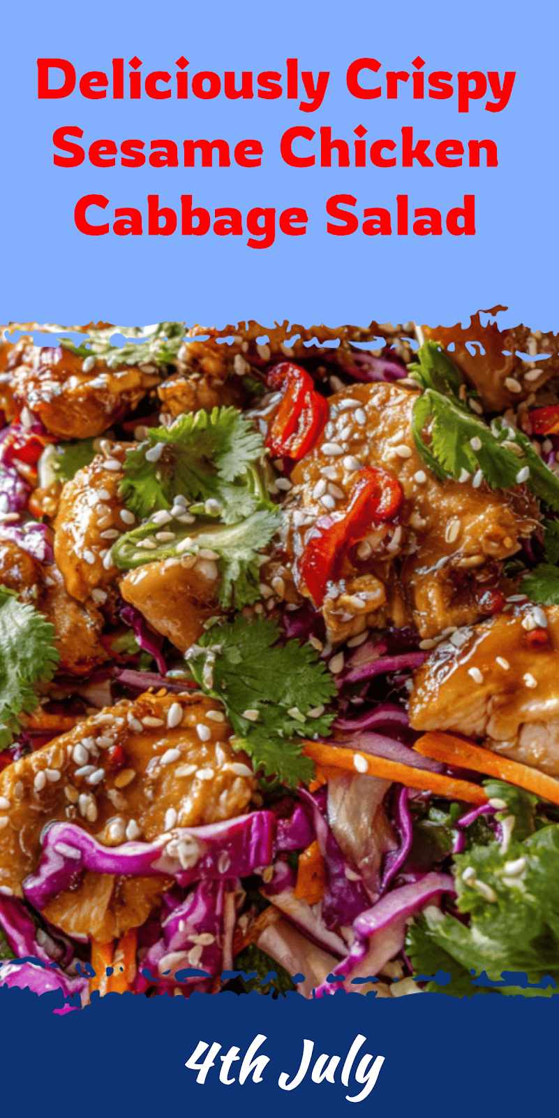 Sesame Chicken Cabbage Crunch Salad for Healthy Meals