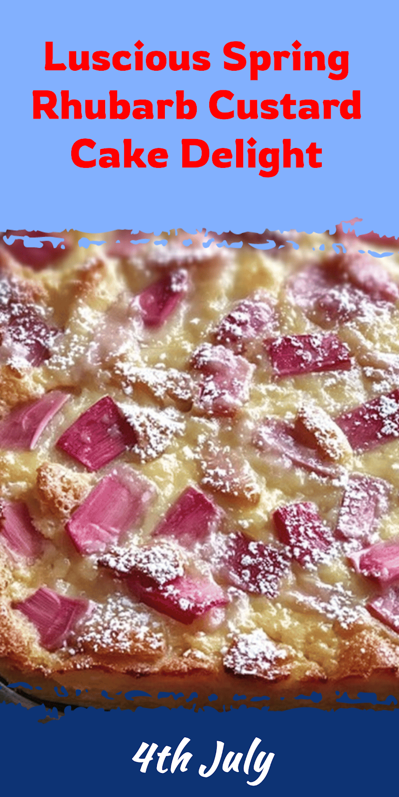 Spring Rhubarb Custard Cake Delight
