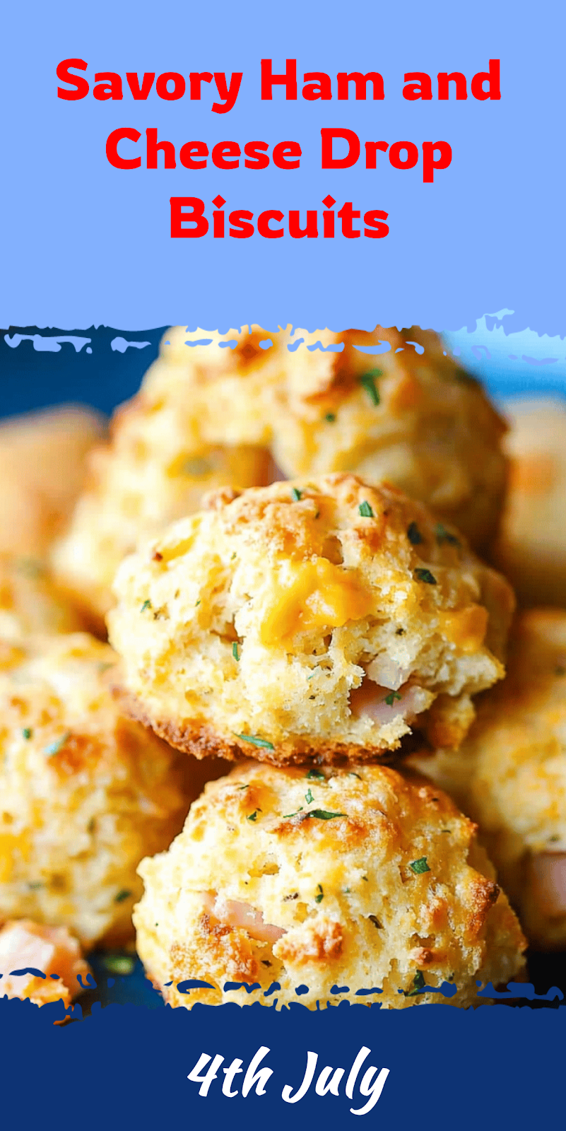 Ham and Cheese Drop Biscuits Recipe