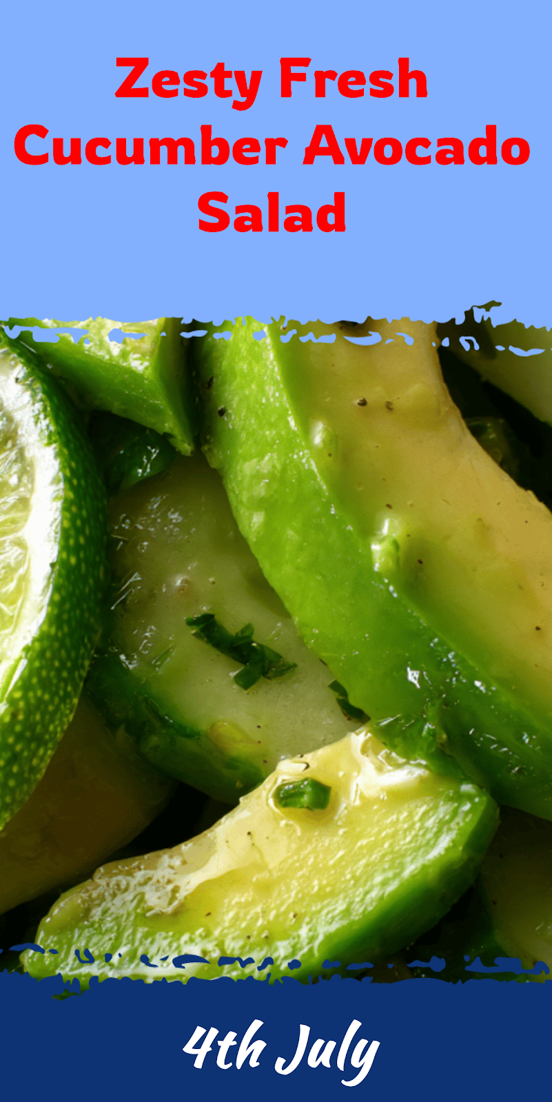 Fresh Cucumber Avocado Salad with Lime Dressing