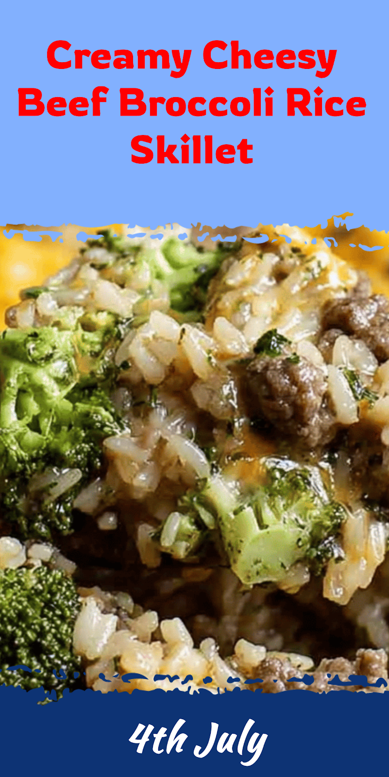 Cheesy Beef Broccoli Rice Skillet Dinner