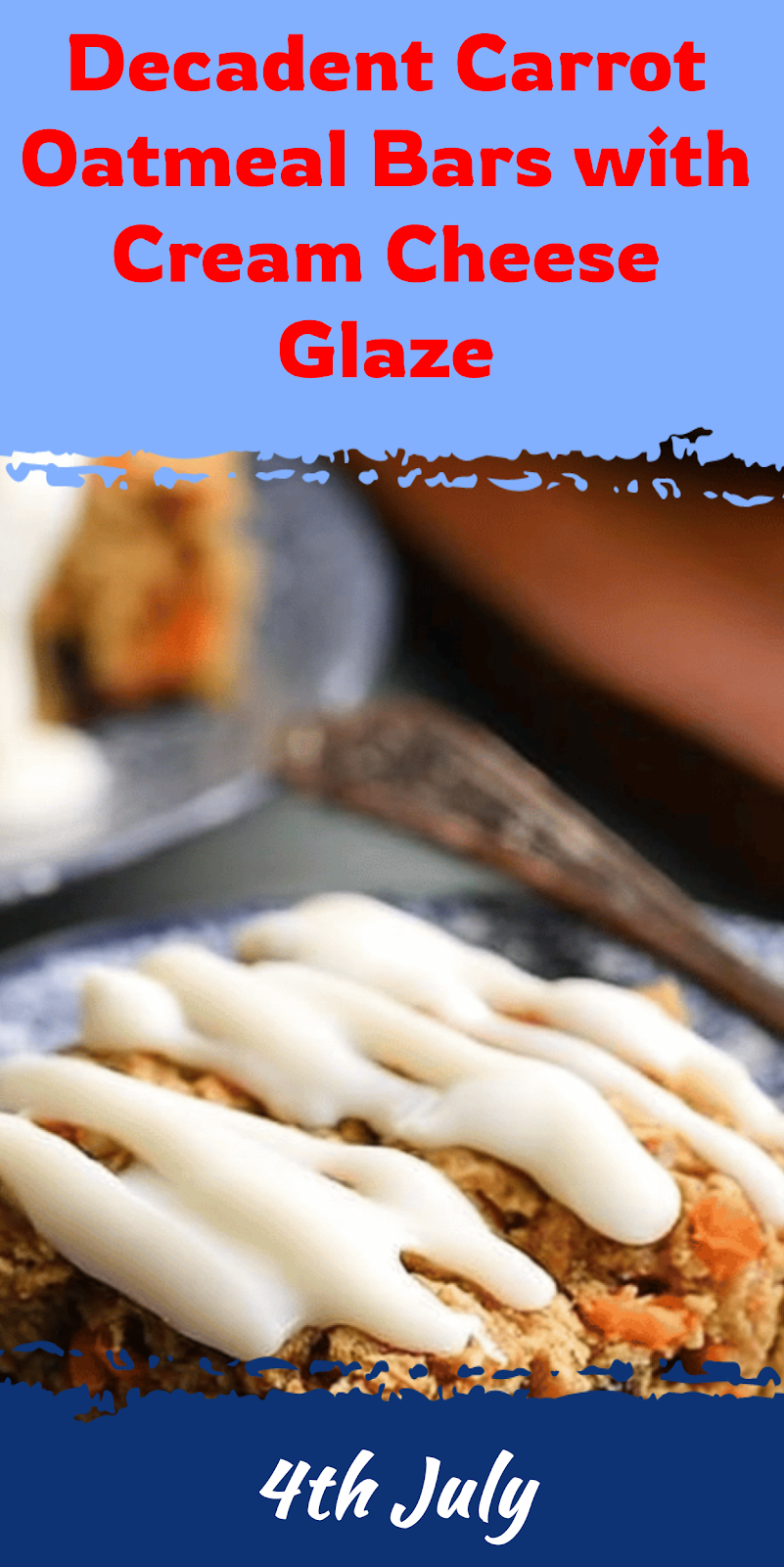 Carrot Oatmeal Bars with Cream Cheese Glaze