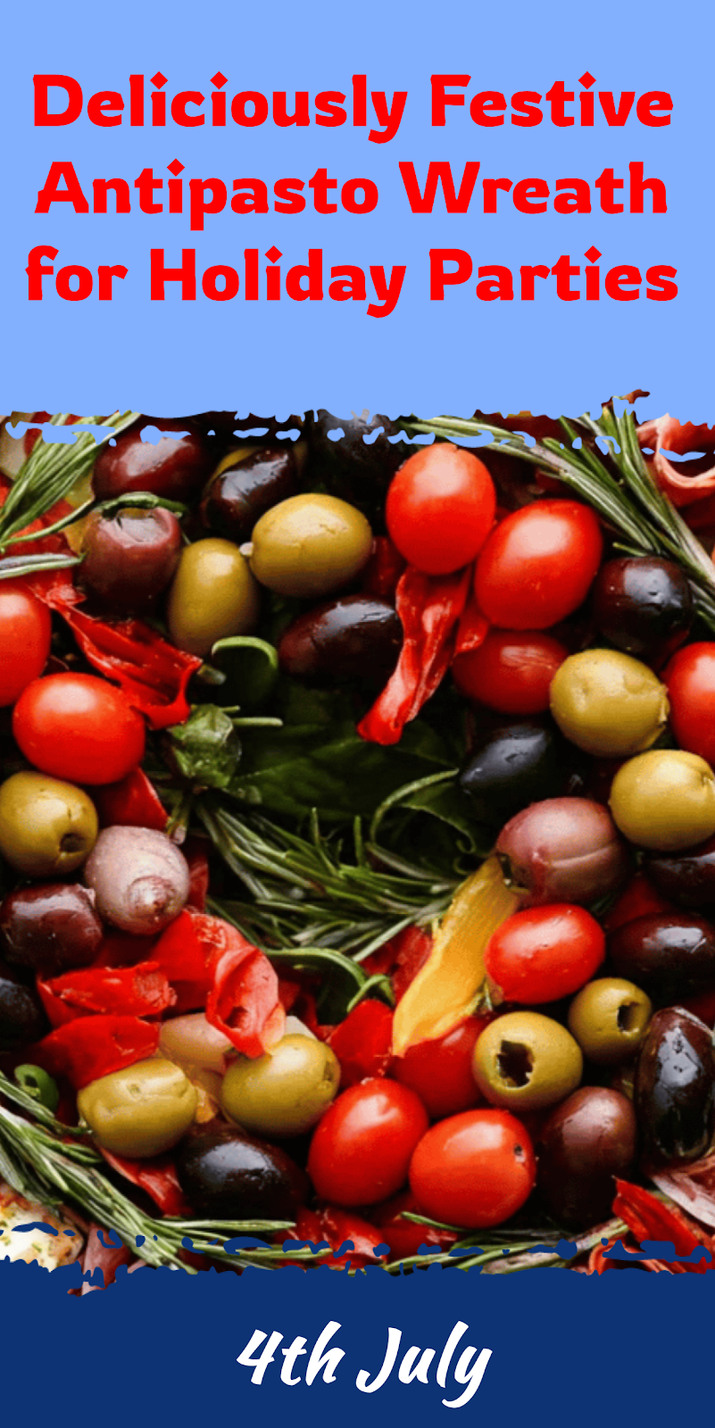 Festive Antipasto Wreath for Holiday Parties