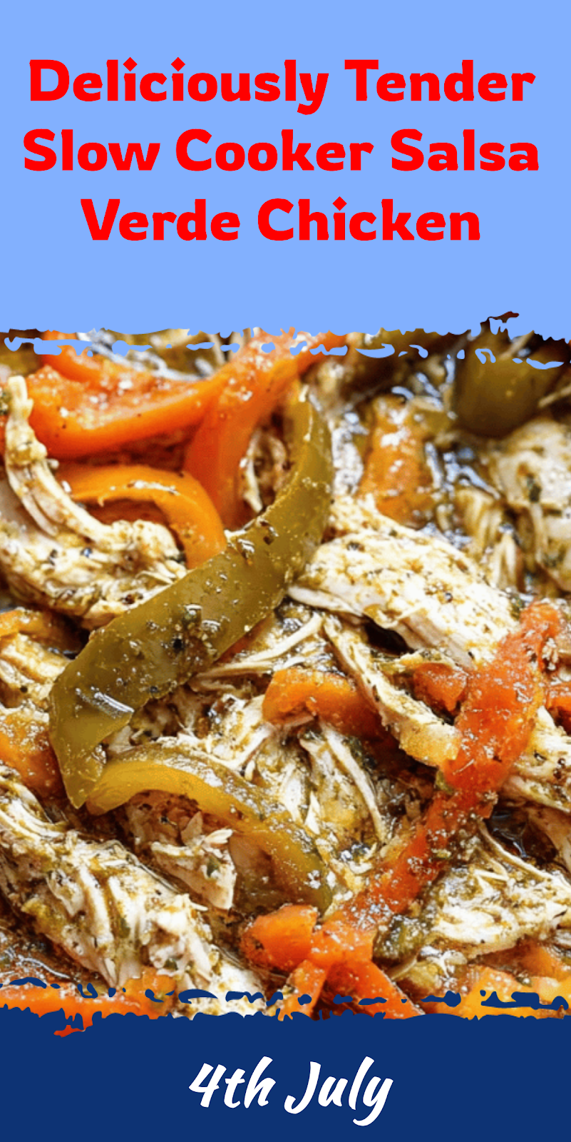 Slow Cooker Salsa Verde Chicken with Bell Peppers