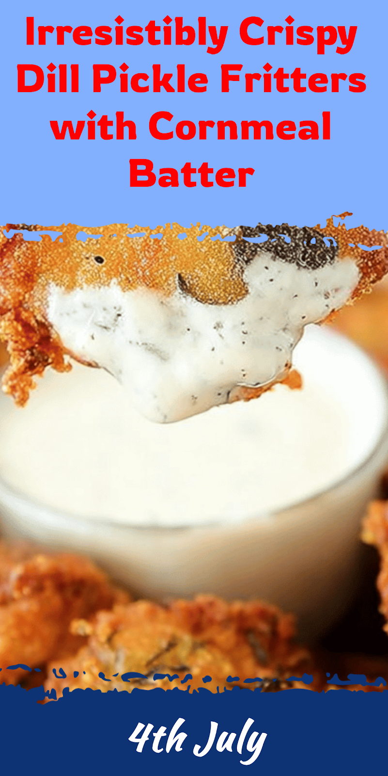 Crispy Dill Pickle Fritters with Cornmeal Batter