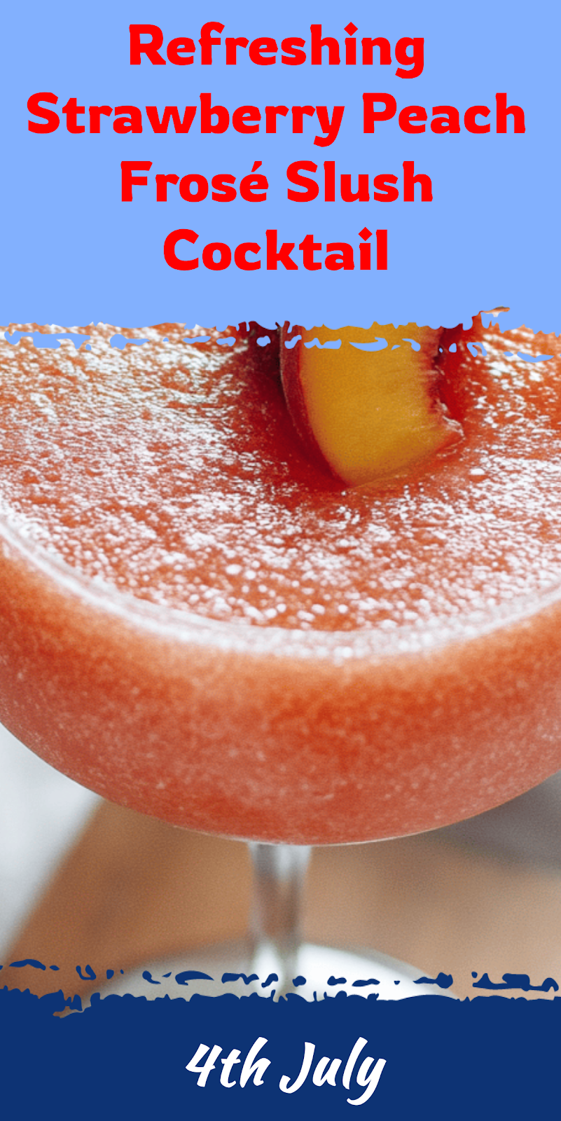 Strawberry Peach Frosé Slush Cocktail