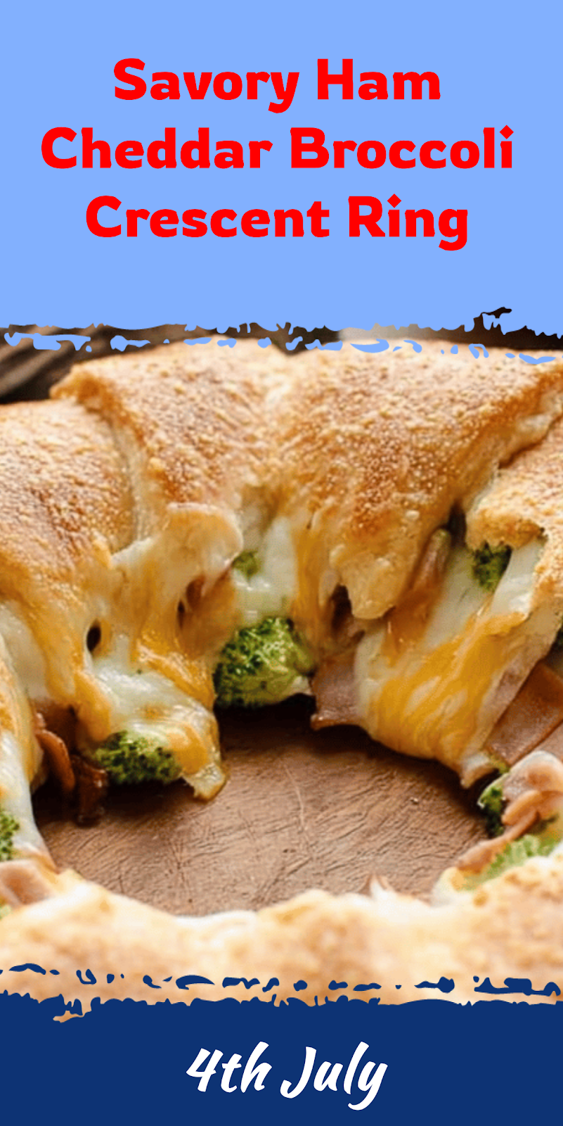 Ham Cheddar Broccoli Crescent Ring