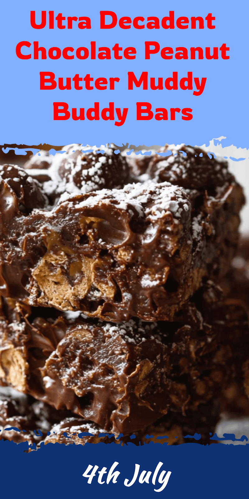 Chocolate Peanut Butter Muddy Buddy Bars