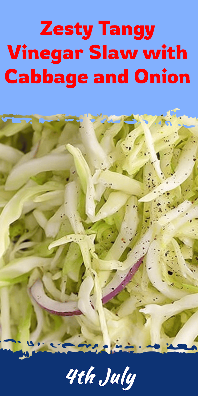 Tangy Vinegar Slaw with Cabbage and Onion